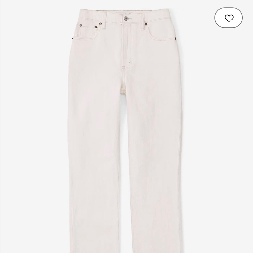 ABERCROMBIE & FITCH 90s Straight Leg Ultra High Rise Cream/Ecru Curve Love Jeans